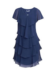 Gina Bacconi Blue Bella Georgette Tiered Dress - Image 6 of 6
