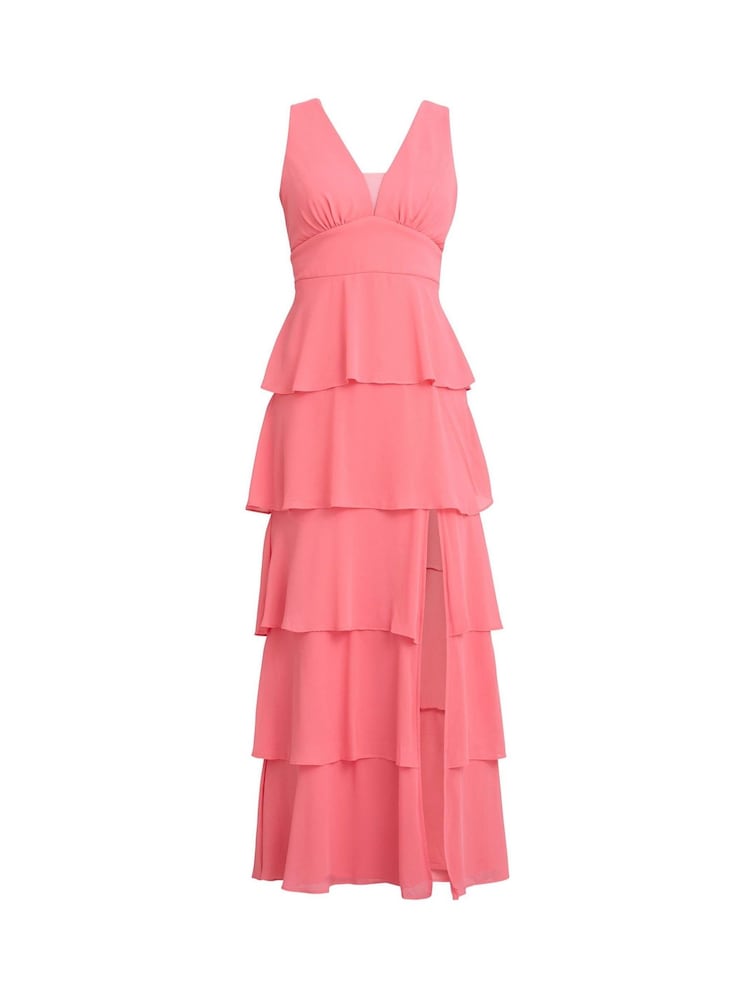 Vestido largo sin mangas escalonado rosa Lucielle de Gina Bacconi - Imagen 5 de 5 Vestido largo sin mangas escalonado rosa Lucielle de Gina Bacconi - Imagen 5 de 5