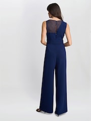 Gina Bacconi Blue Pia Crepe Jumpsuit - Imagen 2 de 5