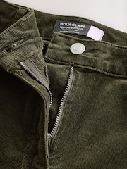 Kaki zelena - Cord Skinny Hourglass Trousers - Slika 8 iz 8