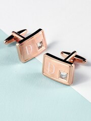Personalised Cufflinks With Crystal by Treat Republic - Image 1 of 5