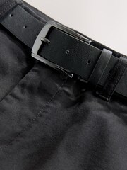 Black Straight Fit Motionflex Chinos Trousers With Belt - Image 8 of 11