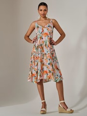 Jolie Moi Light Natural A-Line Pocket Smock Dress - Image 1 of 6