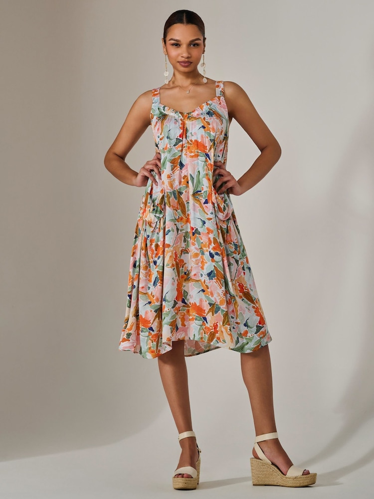 Jolie Moi Light Natural A-Line Pocket Smock Dress - Image 1 of 6