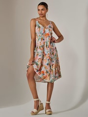 Jolie Moi Light Natural A-Line Pocket Smock Dress - Image 4 of 6