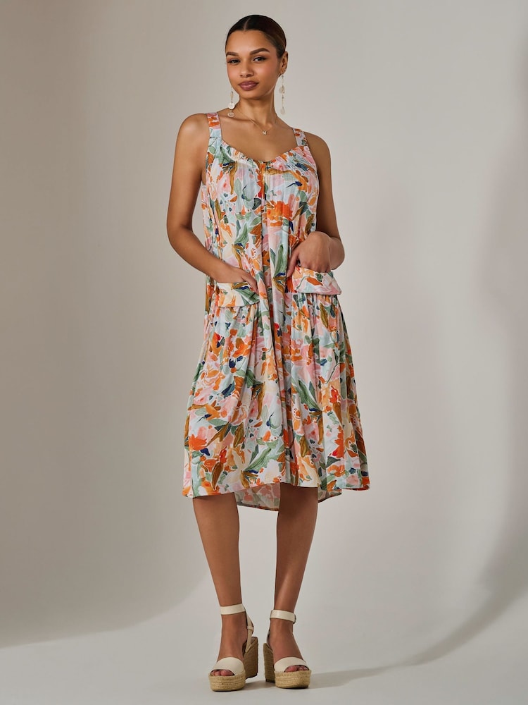 Jolie Moi Light Natural A-Line Pocket Smock Dress - Image 6 of 6
