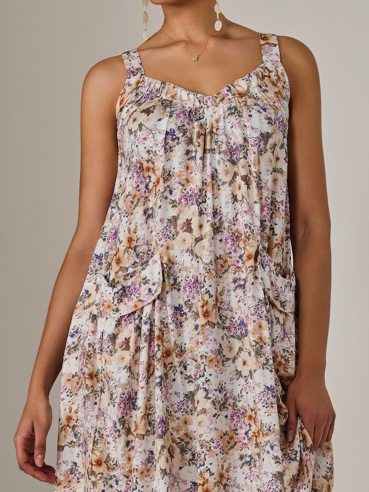 Jolie Moi Natural A-Line Pocket Smock Dress - Image 3 of 6