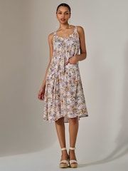Jolie Moi Natural A-Line Pocket Smock Dress - Image 4 of 6