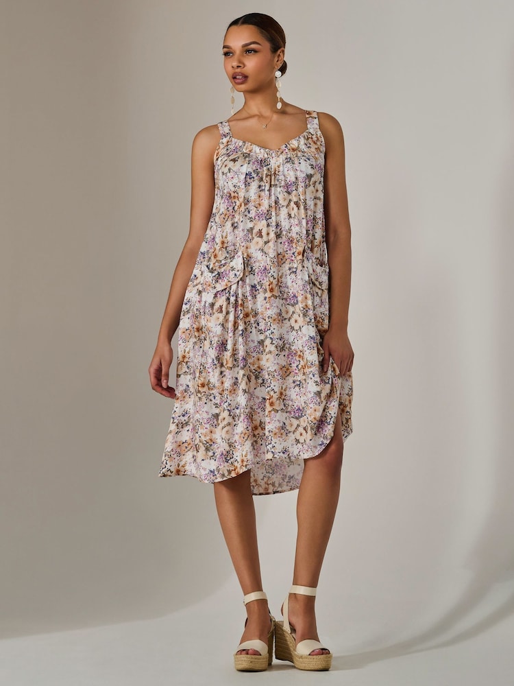 Jolie Moi Natural A-Line Pocket Smock Dress - Image 6 of 6