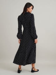 Nobodys Child Black Otillie Polka Dot Midi Dress - Image 2 of 4