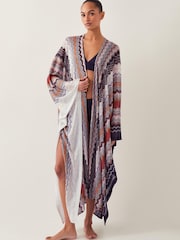 Monsoon Natural Ava Zigzag Stripe Beach Cover-Up - Image 1 of 6