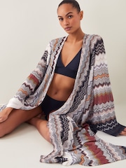 Monsoon Natural Ava Zigzag Stripe Beach Cover-Up - Image 3 of 6