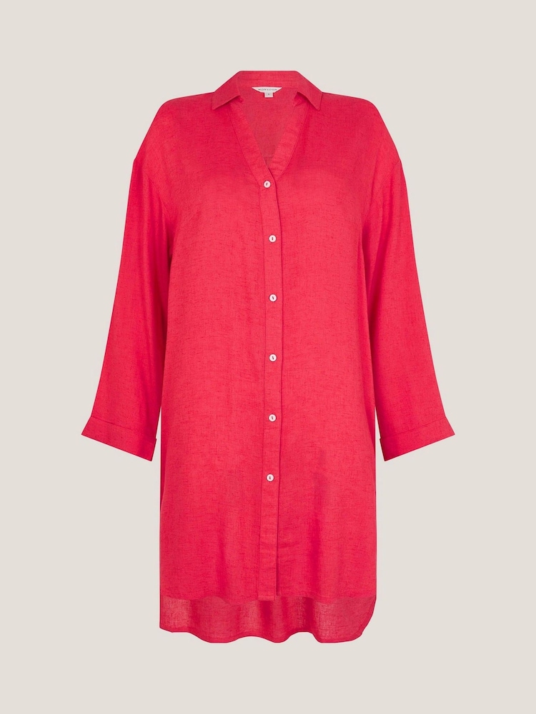 Monsoon Red Esme Beach Shirt Dress - Image 5 of 5