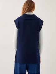 Monsoon Blue Uma Knitted Utility Vest - Image 3 of 4