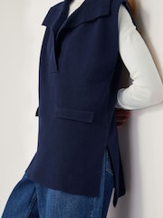 Monsoon Blue Uma Knitted Utility Vest - Image 4 of 4