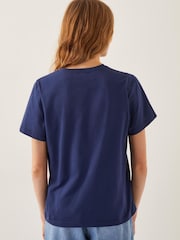 Monsoon Blue Sara Portobello Road Slogan 100% Cotton T-Shirt - Image 3 of 4