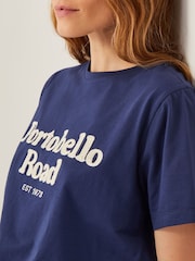 Monsoon Blue Sara Portobello Road Slogan 100% Cotton T-Shirt - Image 4 of 4