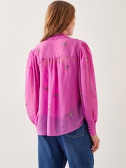 Monsoon Pink Candice Embellished Pussybow Blouse - Image 3 of 4