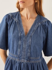 Monsoon Blue Lydia Short Sleeve Denim Midi Dress - Image 4 of 5