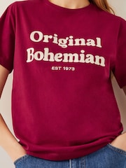 Monsoon Red Sloan Original Bohemian Slogan 100% Cotton T-Shirt - Image 4 of 4