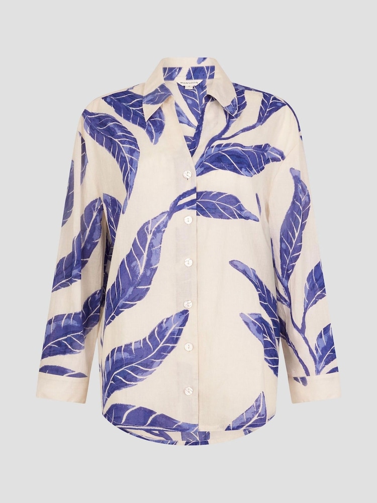 Camisa de algodón 100 % con estampado de palmeras Dinah de Monsoon - Imagen 5 de 5
