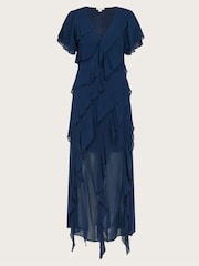 Monsoon Blue Renata Ruffle Maxi Dress - Image 5 of 5