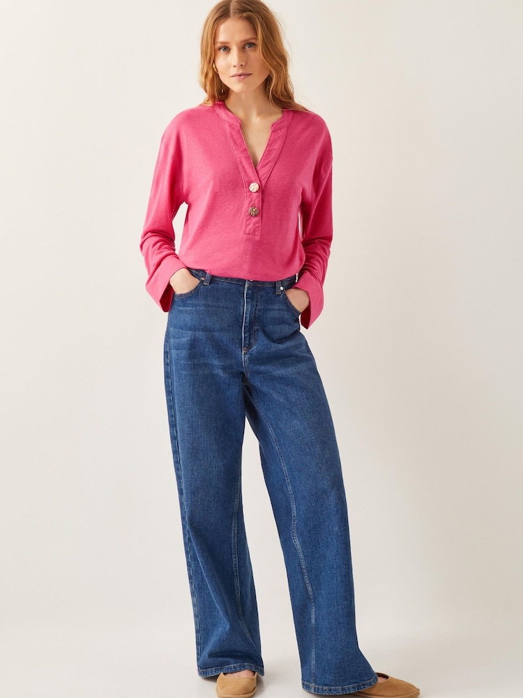 Monsoon Pink Asher Long Sleeve Blend Top - Image 2 of 4