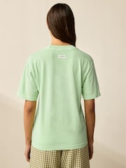 Lime Green Pure 100% Cotton Artist Editions | Frankie Thorp X Next Painted Spicy Margarita Oversize Short Sleeve T-Shirt - Image 4 of 8