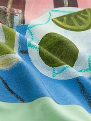 Lime Green Pure 100% Cotton Artist Editions | Frankie Thorp X Next Painted Spicy Margarita Oversize Short Sleeve T-Shirt - Image 7 of 8