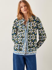 Monsoon Black Nikita Floral Jersey Shirt - Image 3 of 5