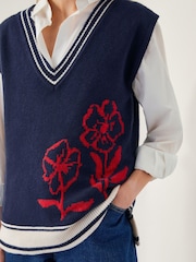 Monsoon Blue Fay Floral V-Neck Sweater Vest - Image 3 of 3