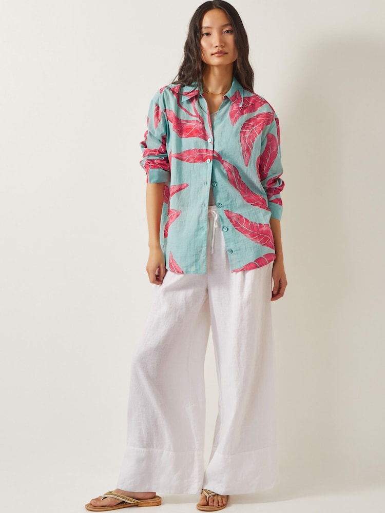 Monsoon Green 100% Cotton Pamela Palm Shirt - Image 1 of 5
