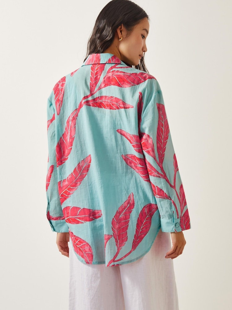 Monsoon Green 100% Cotton Pamela Palm Shirt - Image 3 of 5