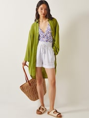 Monsoon Green Esme Beach Shirt Dress - Image 1 of 6
