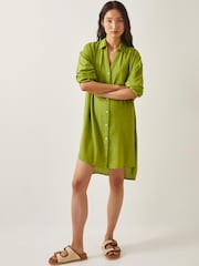Monsoon Green Esme Beach Shirt Dress - Image 3 of 6