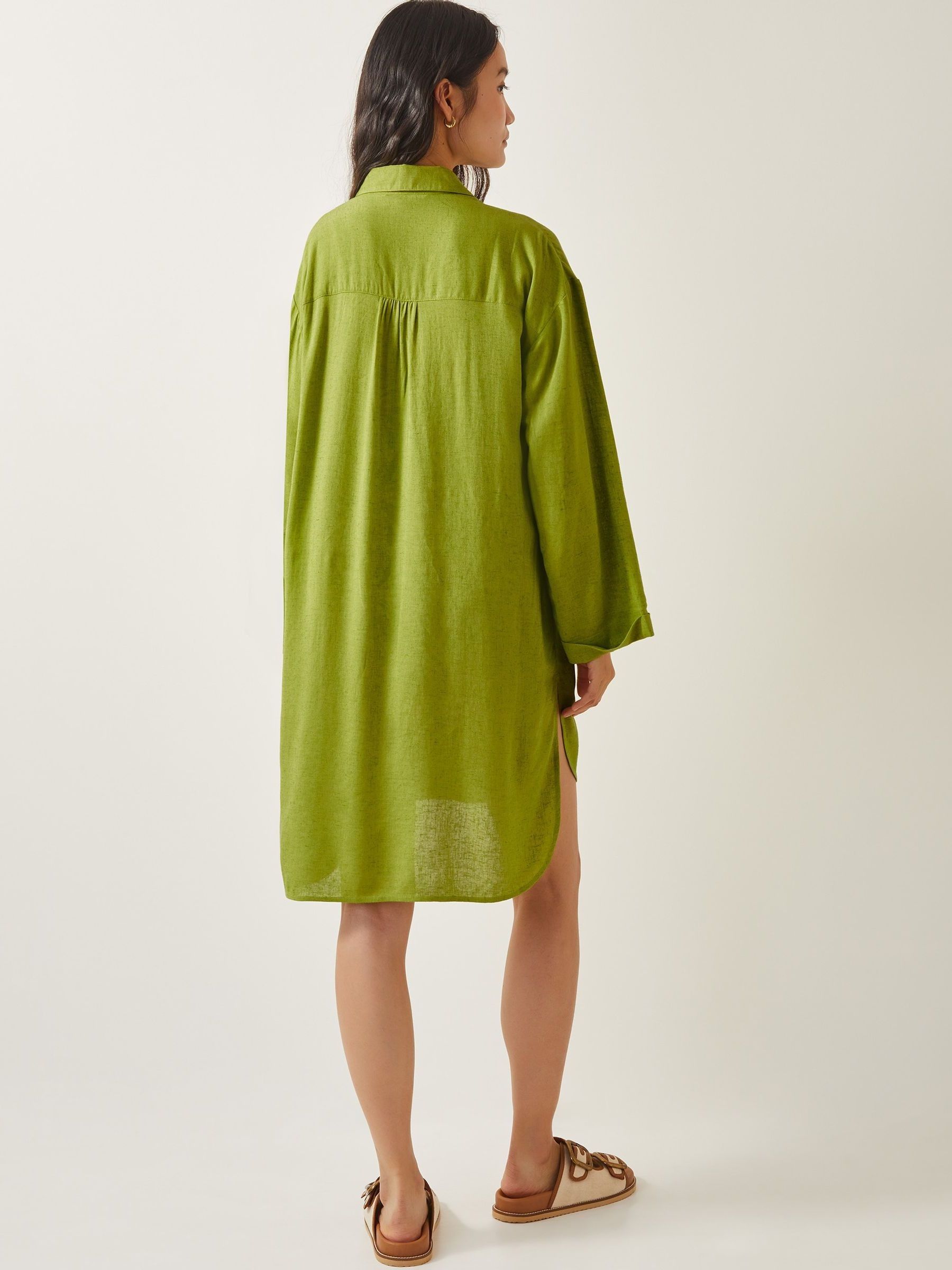 Monsoon Green Esme Beach Shirt Dress - Image 4 of 6