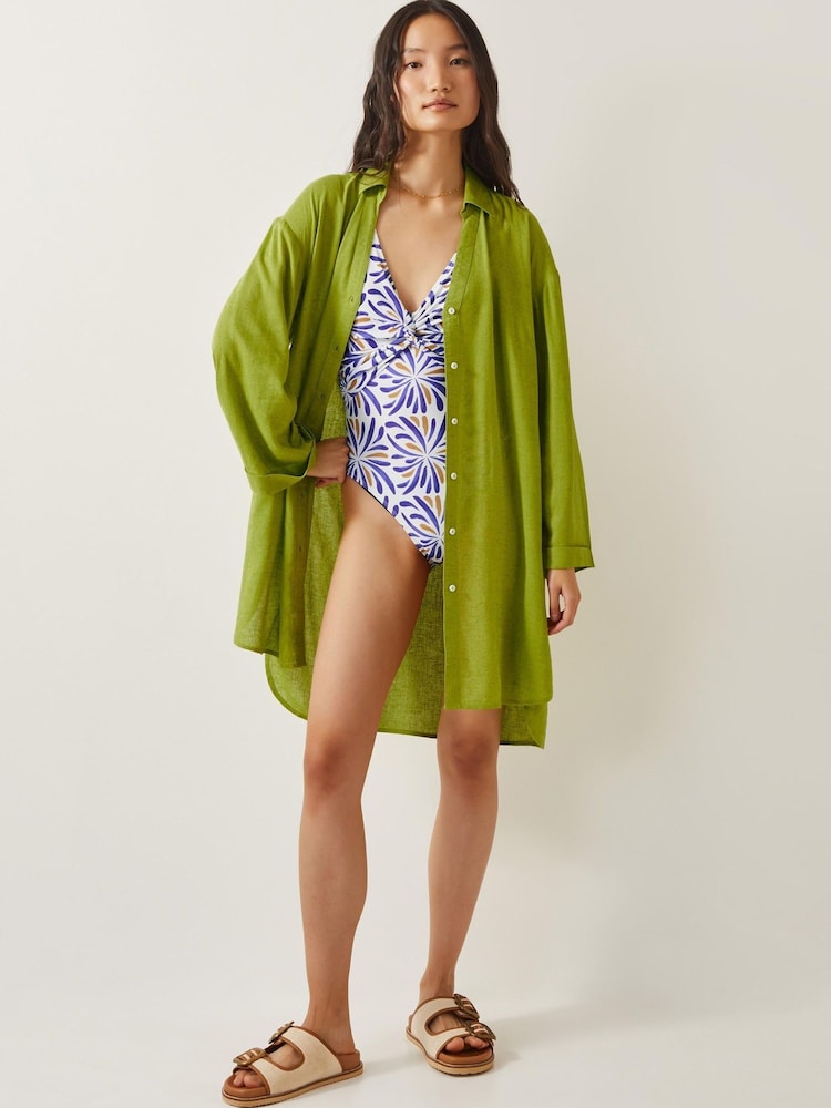 Monsoon Green Esme Beach Shirt Dress - Image 5 of 6