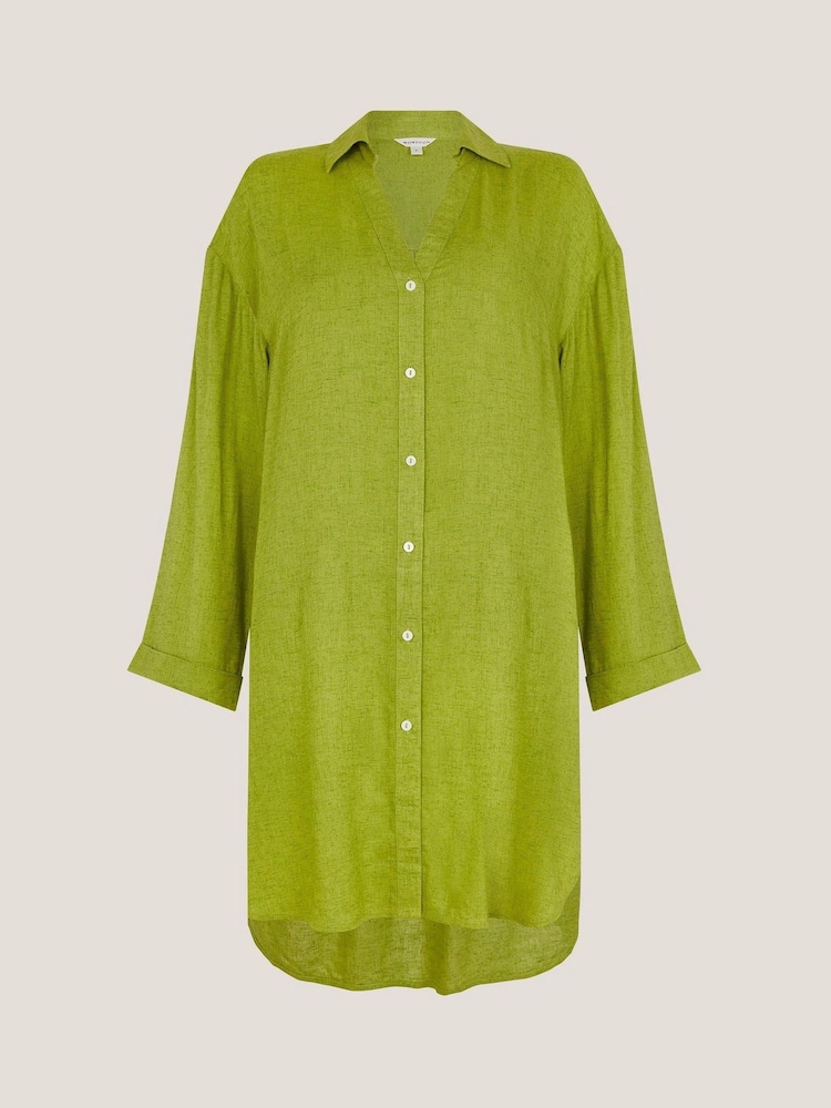 Monsoon Green Esme Beach Shirt Dress - Image 6 of 6