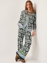 Monsoon Nikita Floral Jersey Wide Leg Trousers - Image 1 of 5
