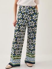 Monsoon Nikita Floral Jersey Wide Leg Trousers - Image 2 of 5
