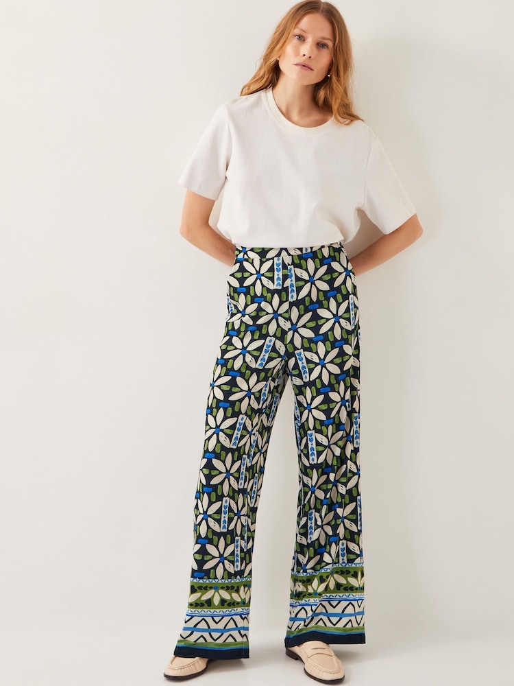 Monsoon Nikita Floral Jersey Wide Leg Trousers - Image 5 of 5