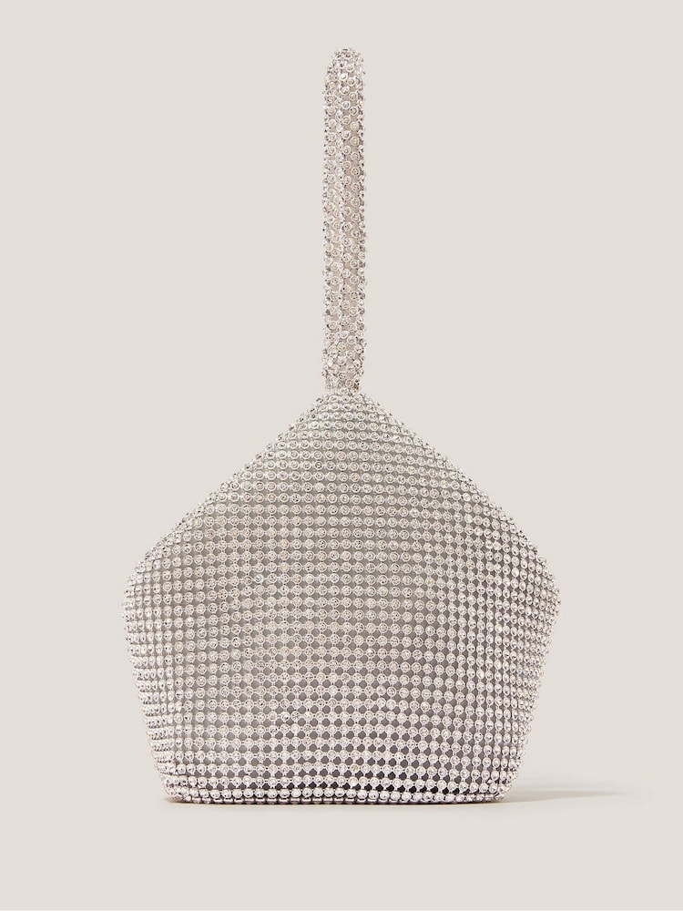 Monsoon Silver Zola Mini Rhinestone Bag - Image 1 of 4