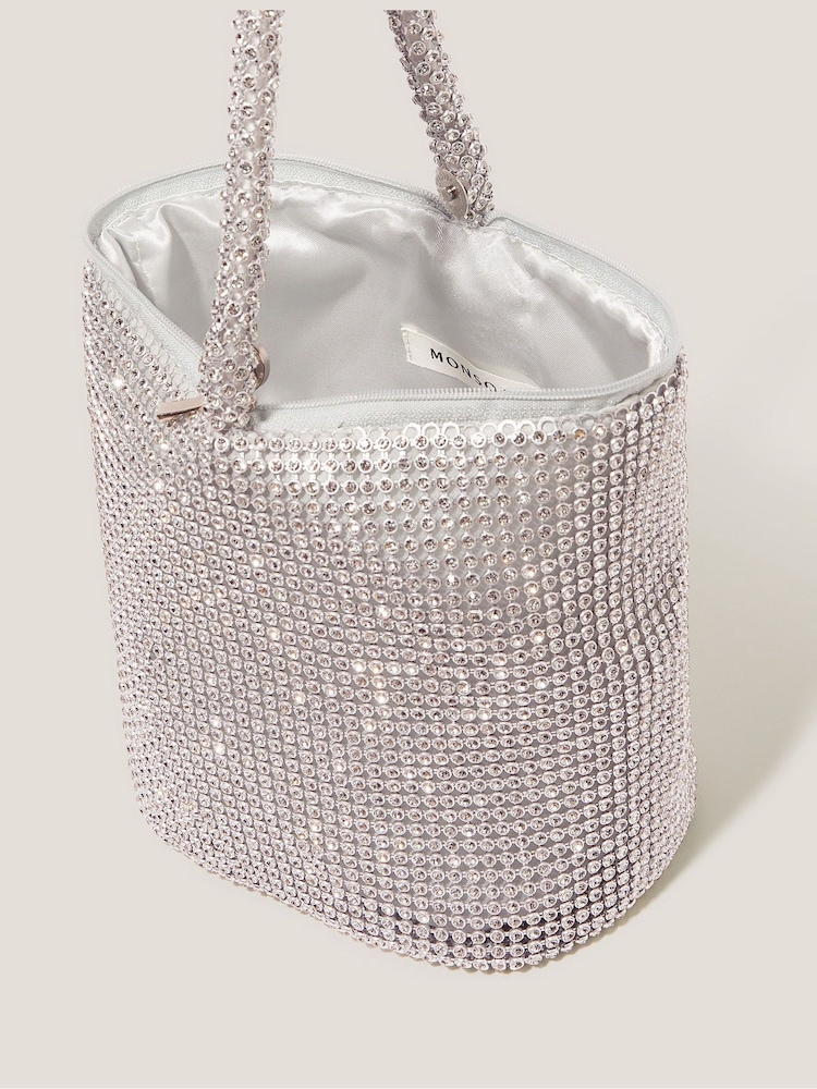 Monsoon Silver Zola Mini Rhinestone Bag - Image 4 of 4