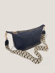 Monsoon Blue Double Zip Sling Cross-Body Bag - Image 1 of 4