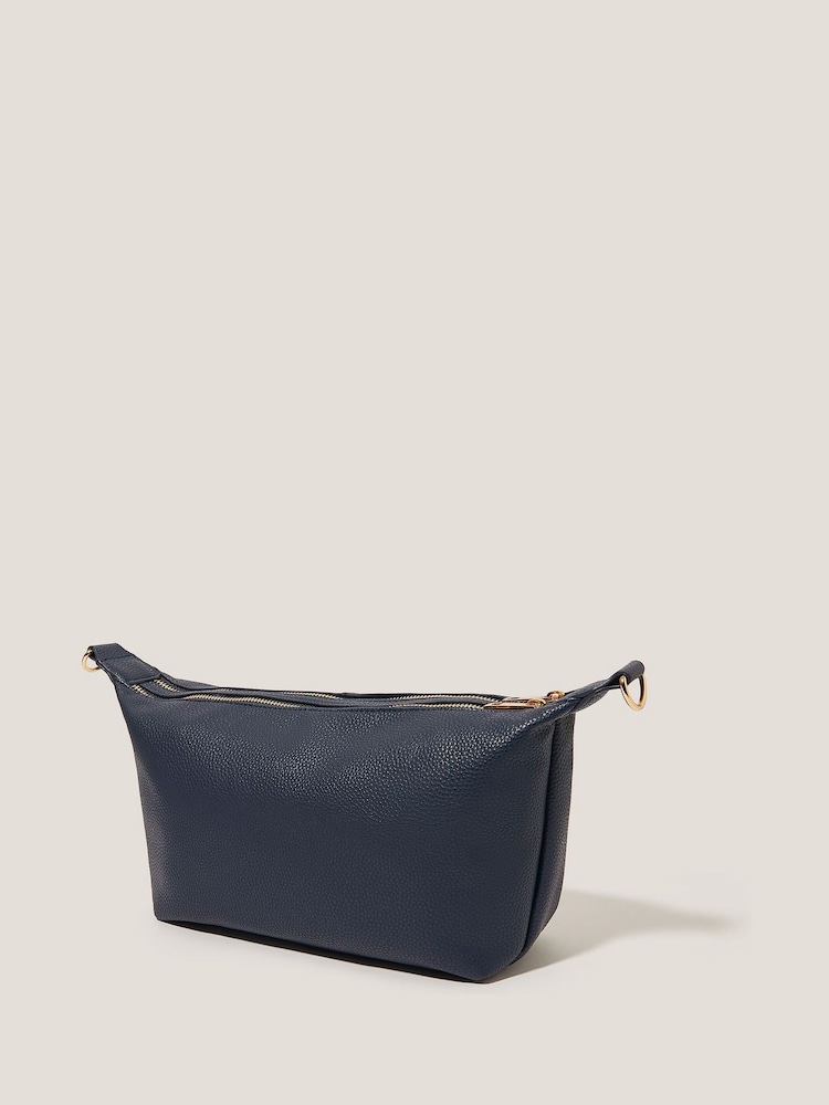 Monsoon Blue Double Zip Sling Cross-Body Bag - Image 2 of 4