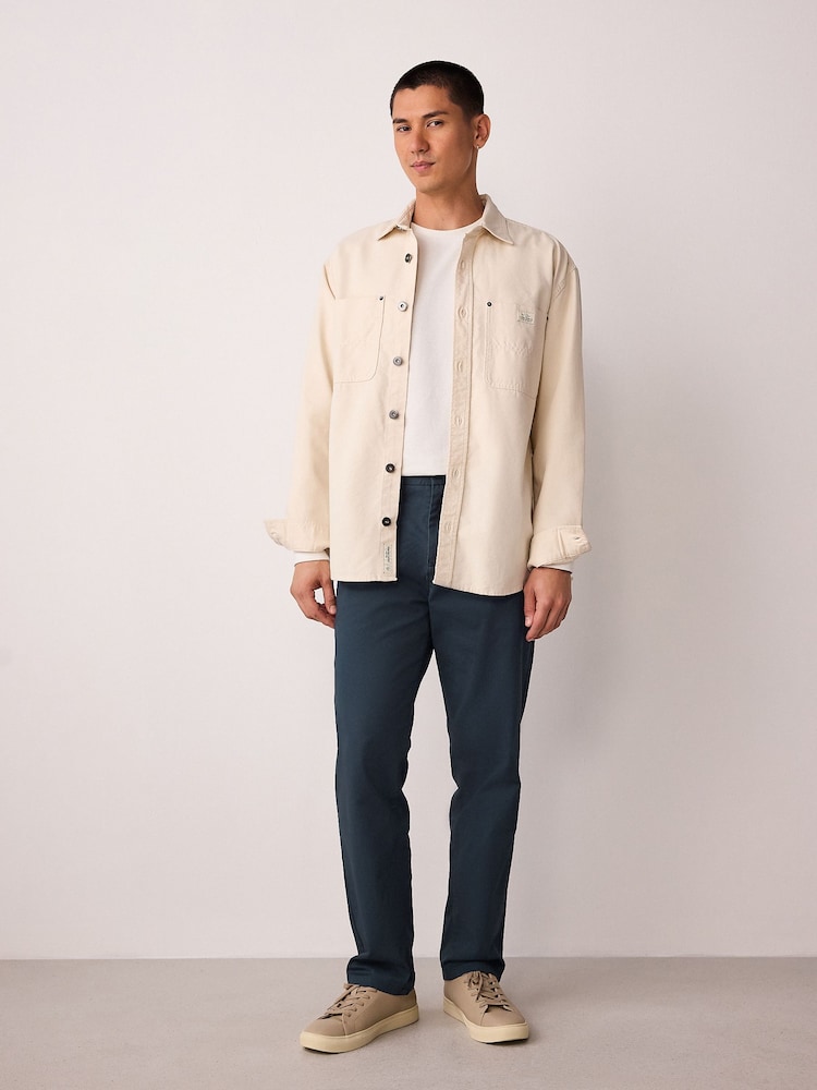 Blue Regular Tapered Fit Stretch Chinos Trousers - Image 2 of 10 Blue Regular Tapered Fit Stretch Chinos Trousers - Image 2 of 10
