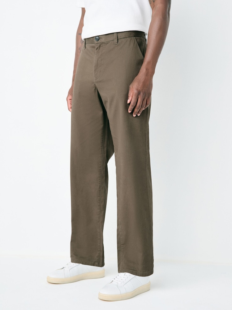 Light Brown Relaxed Fit Stretch Chinos Trousers - Image 1 of 11 Light Brown Relaxed Fit Stretch Chinos Trousers - Image 1 of 11