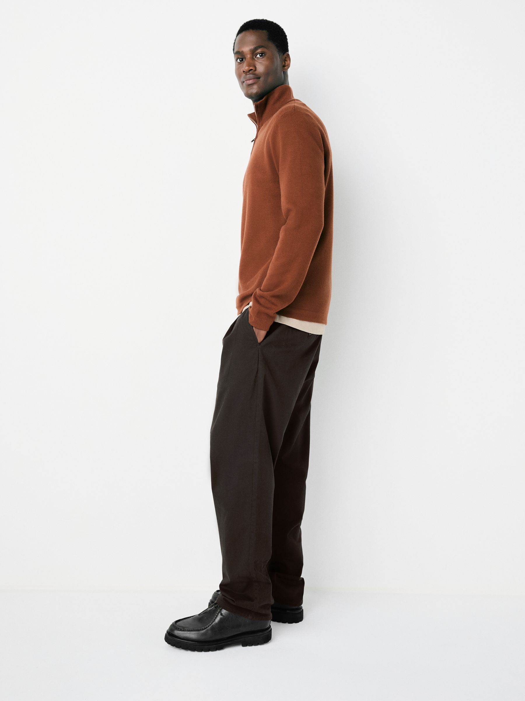 Buy Brown Twin Pleat Stretch Chinos Trousers from Next USA