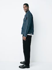 Negro - Corte tapered holgado - Straight Fit Pleated Stretch Chinos Trousers - Imagen 3 de 10