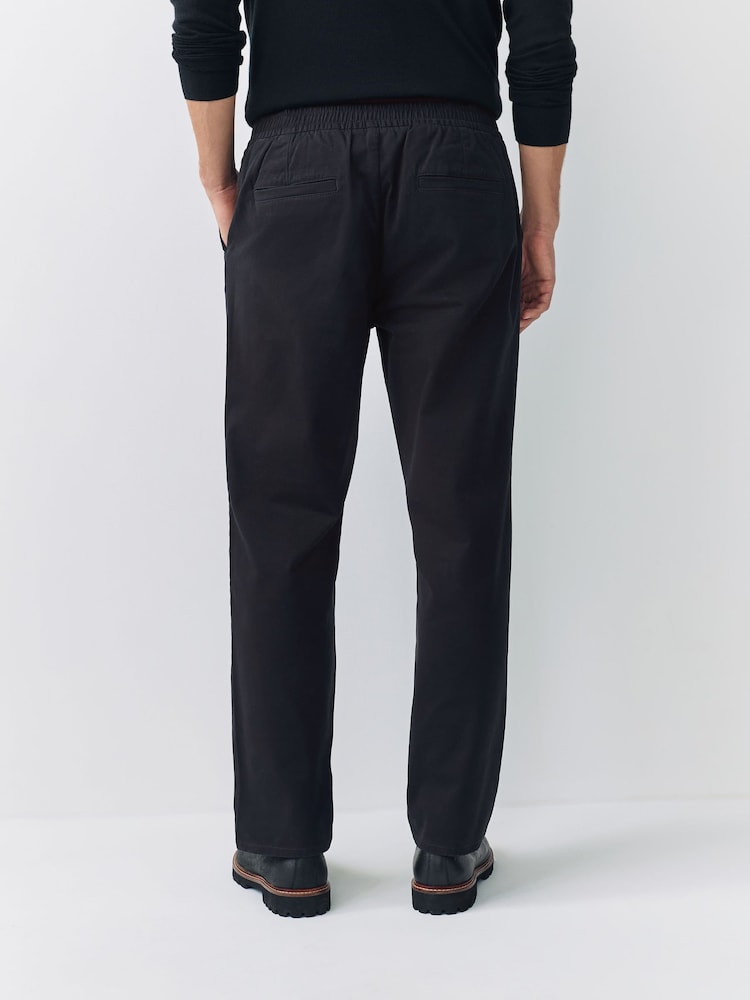 Black Straight Fit Stretch Chinos Trousers - Image 2 of 9 Black Straight Fit Stretch Chinos Trousers - Image 2 of 9
